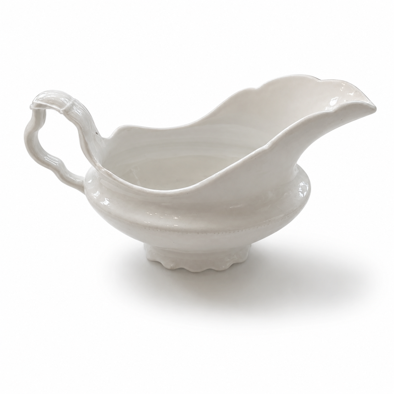 Vintage White Ironstone Gravy Boat — Homer Laughlin