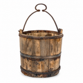 Vintage Wood & Iron Water Bucket