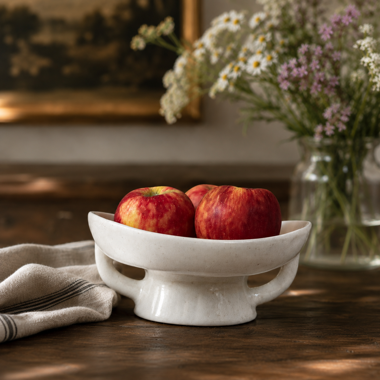 White Ceramic Fruit Bowl