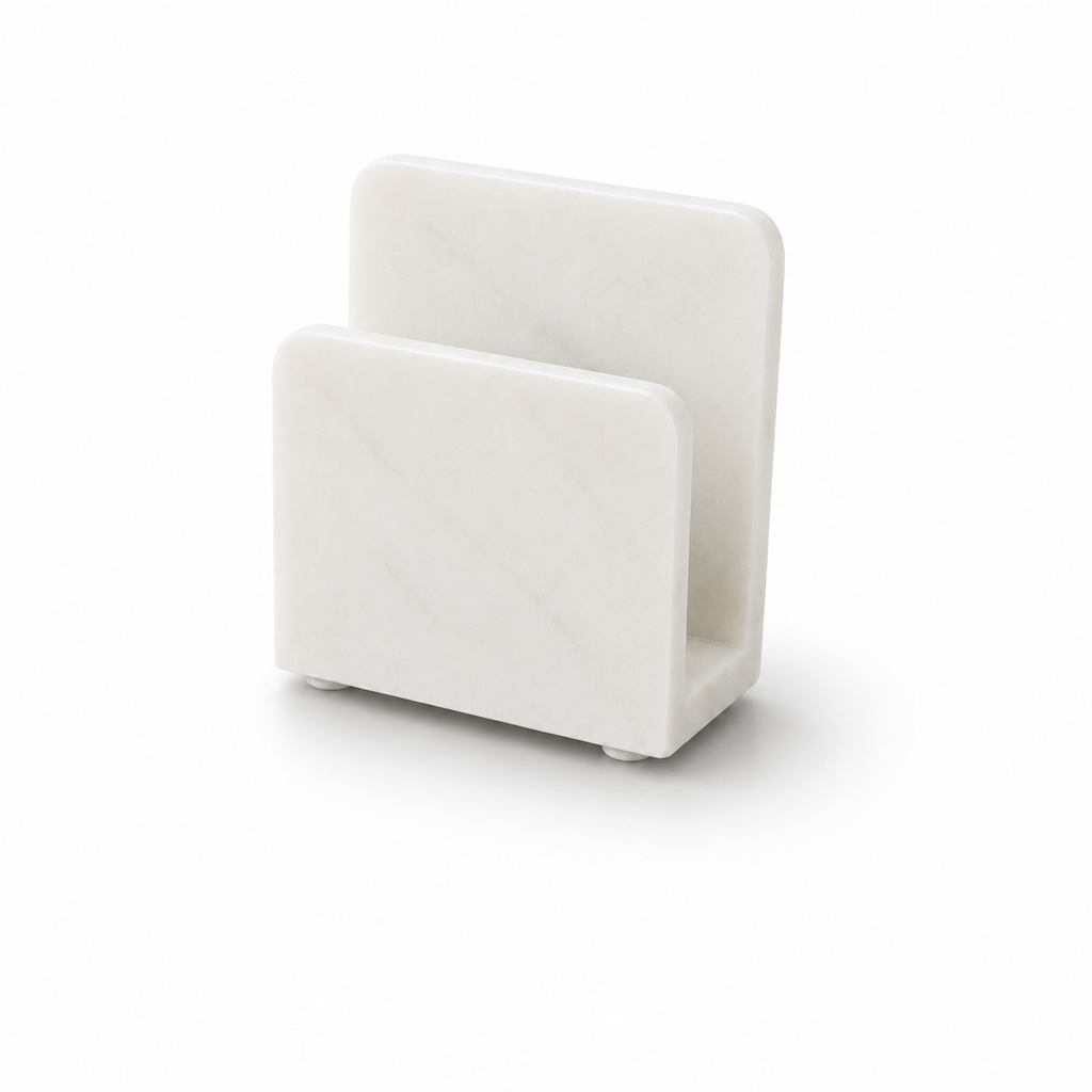 White Marble Napkin Holder