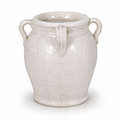 White Terracotta Crackle Amphora Vase with Handles