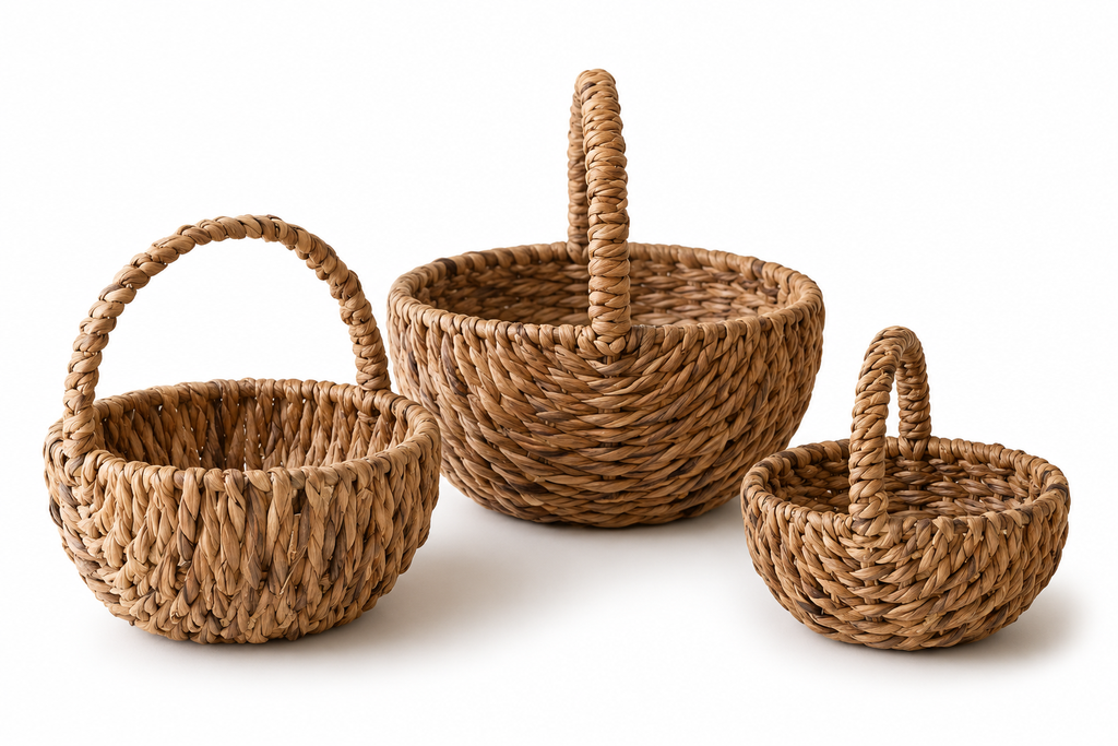 Handwoven Seagrass Gathering Baskets | Set of 3