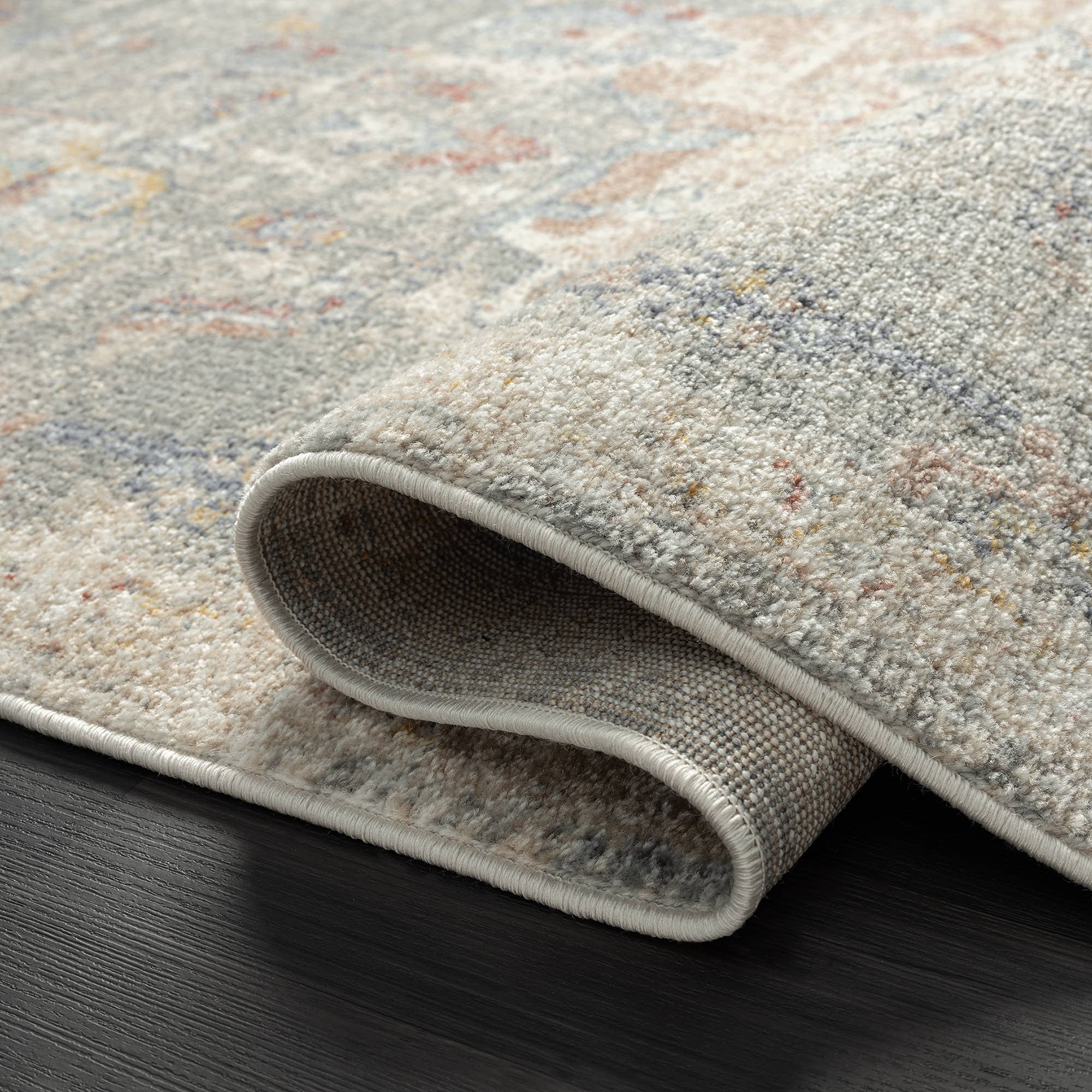 Vintage Cream and Grey Traditional Area Rug