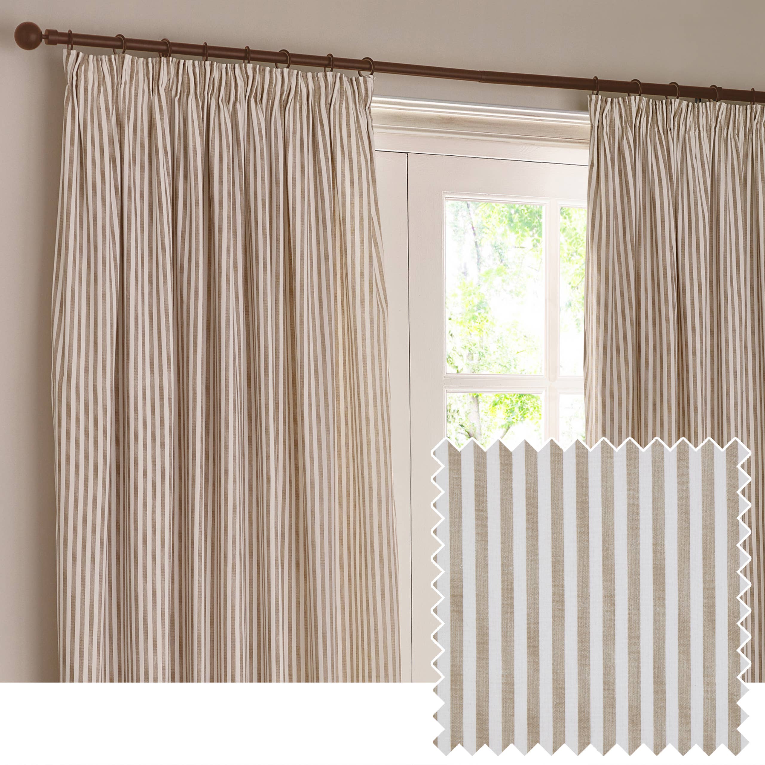 Striped Pencil Pleat Curtains