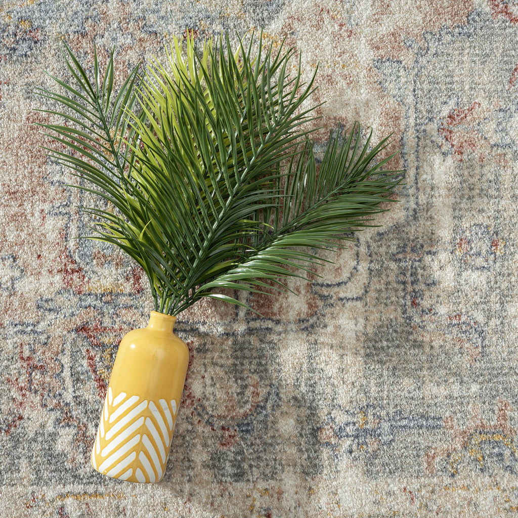 Vintage Cream and Grey Traditional Area Rug