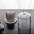 Glass Candle Holder With Glass Cover