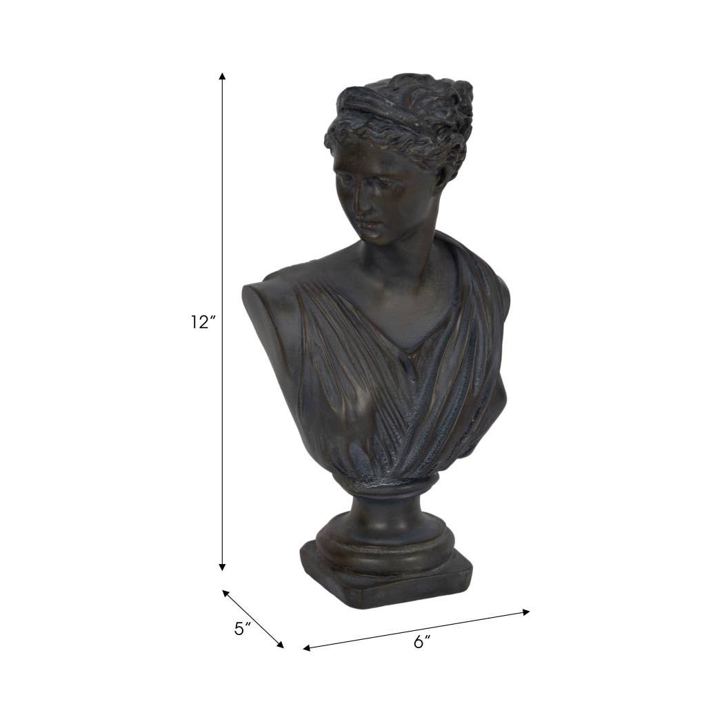 Grecian Bust Sculpture — Bronze Finish