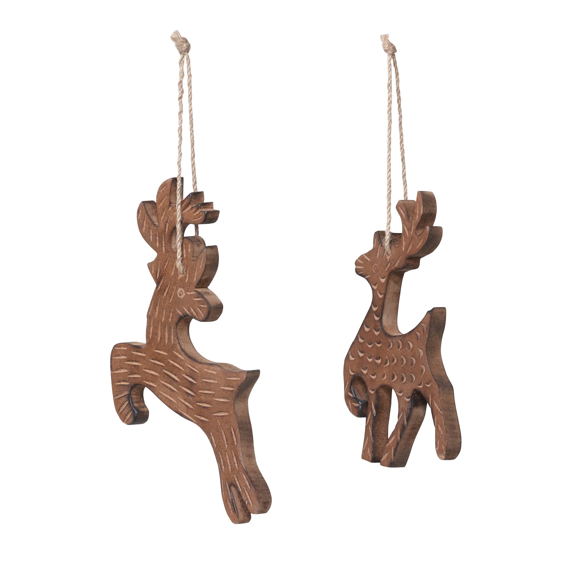 Carved Forest Deer Ornament