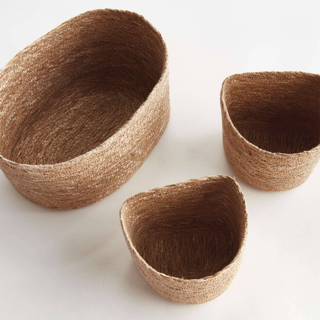 Handwoven Seagrass Storage Baskets — Set of 3