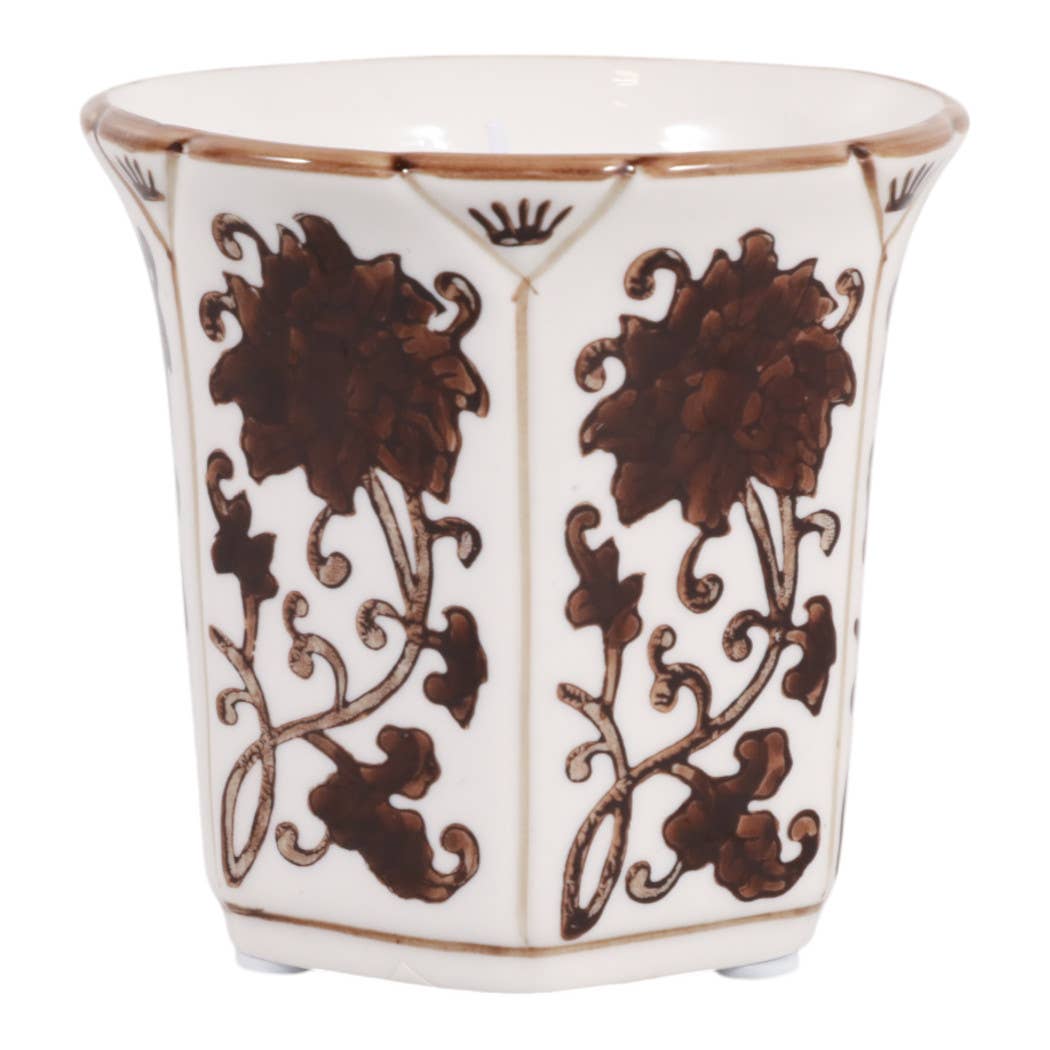 Lavender Verbena Brown Ceramic Fluted — 6 Oz