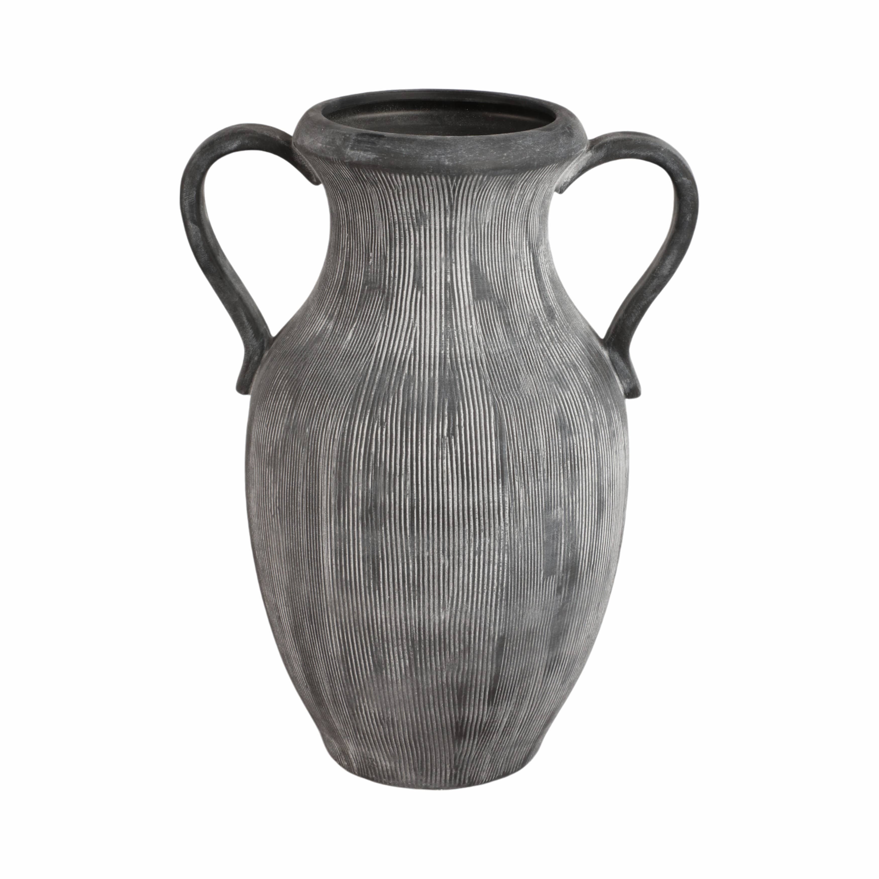 Black Dolomite Amphora Weathered Vase