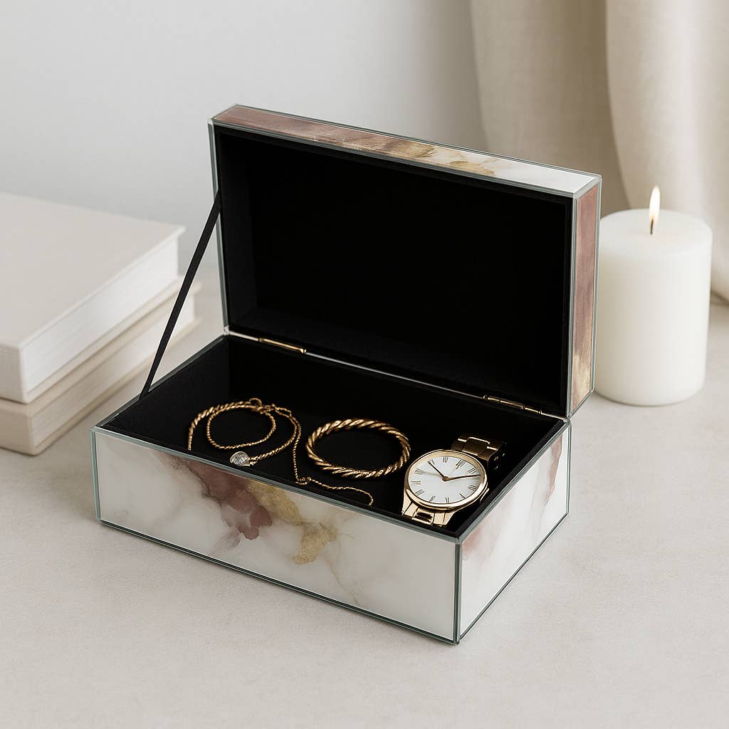 Decorative Wood Marbled Storage Box