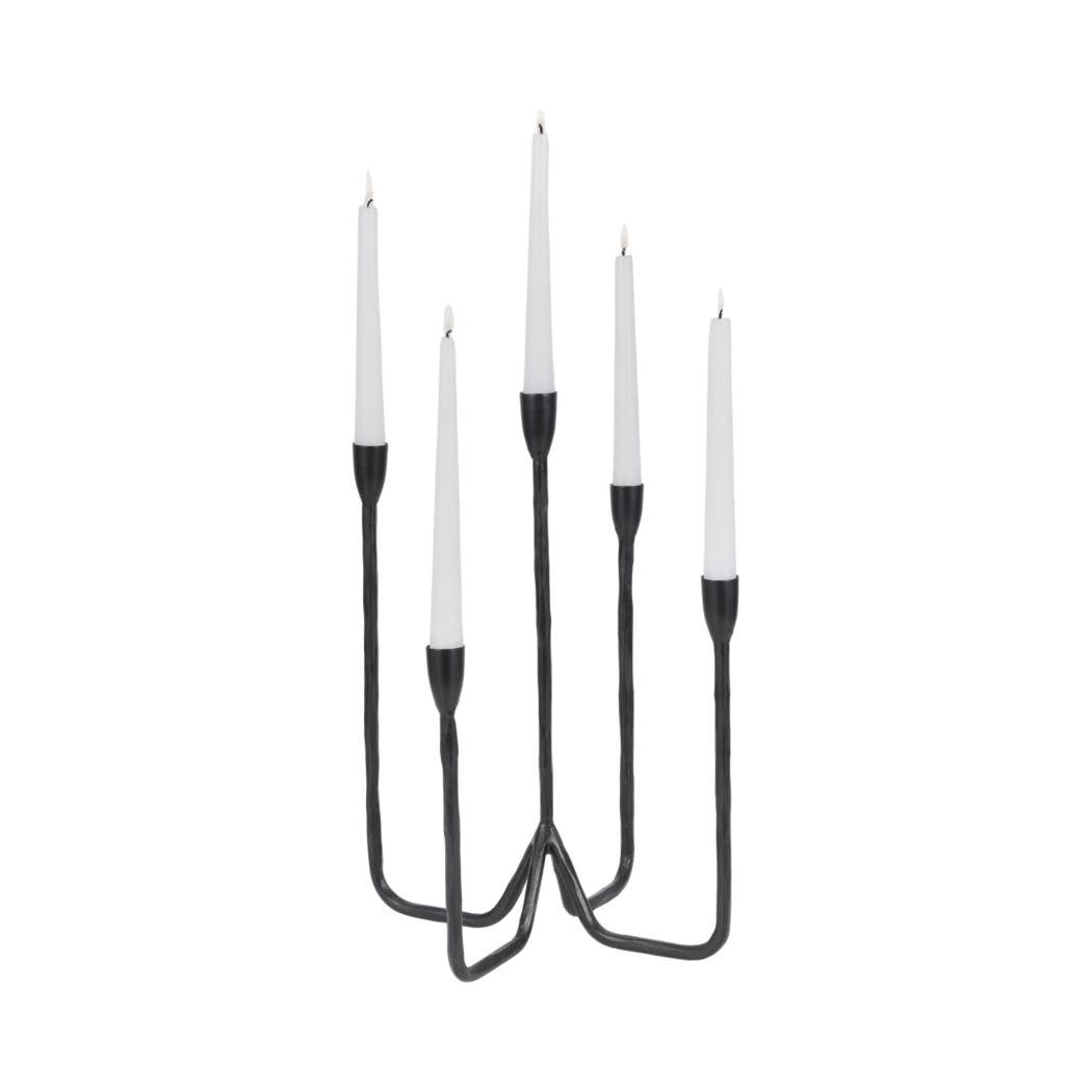 Metal Forged 5-Taper Candle Holder