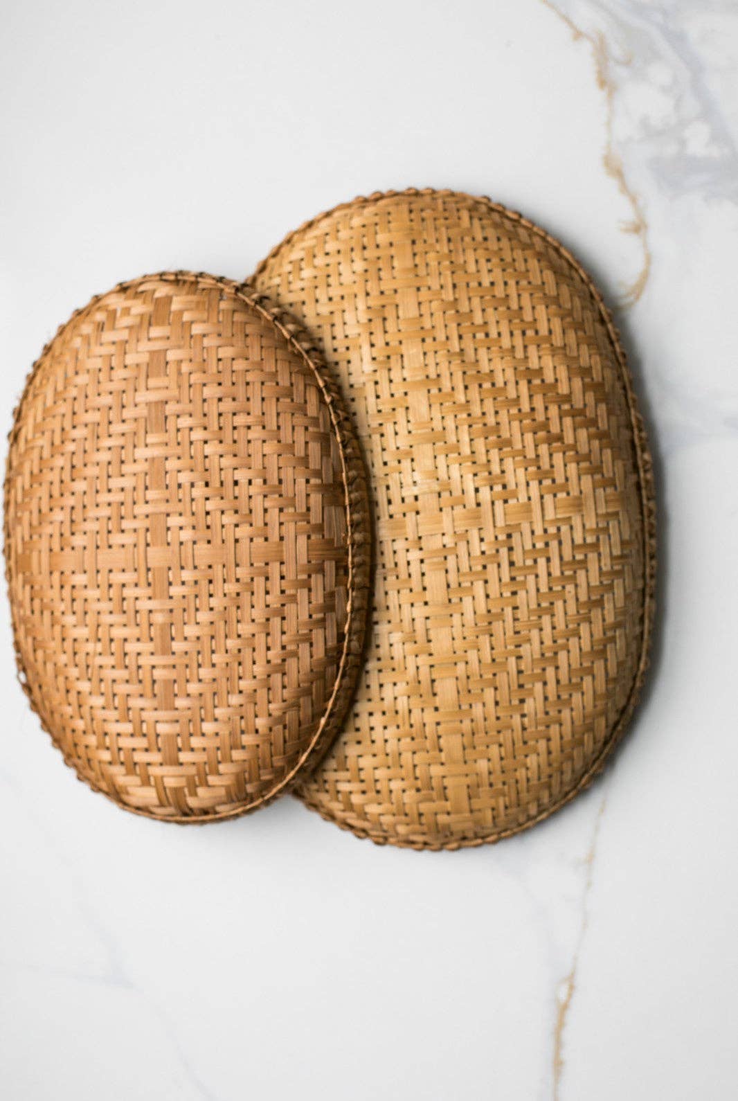 Smoked Bamboo Woven Basket Tray