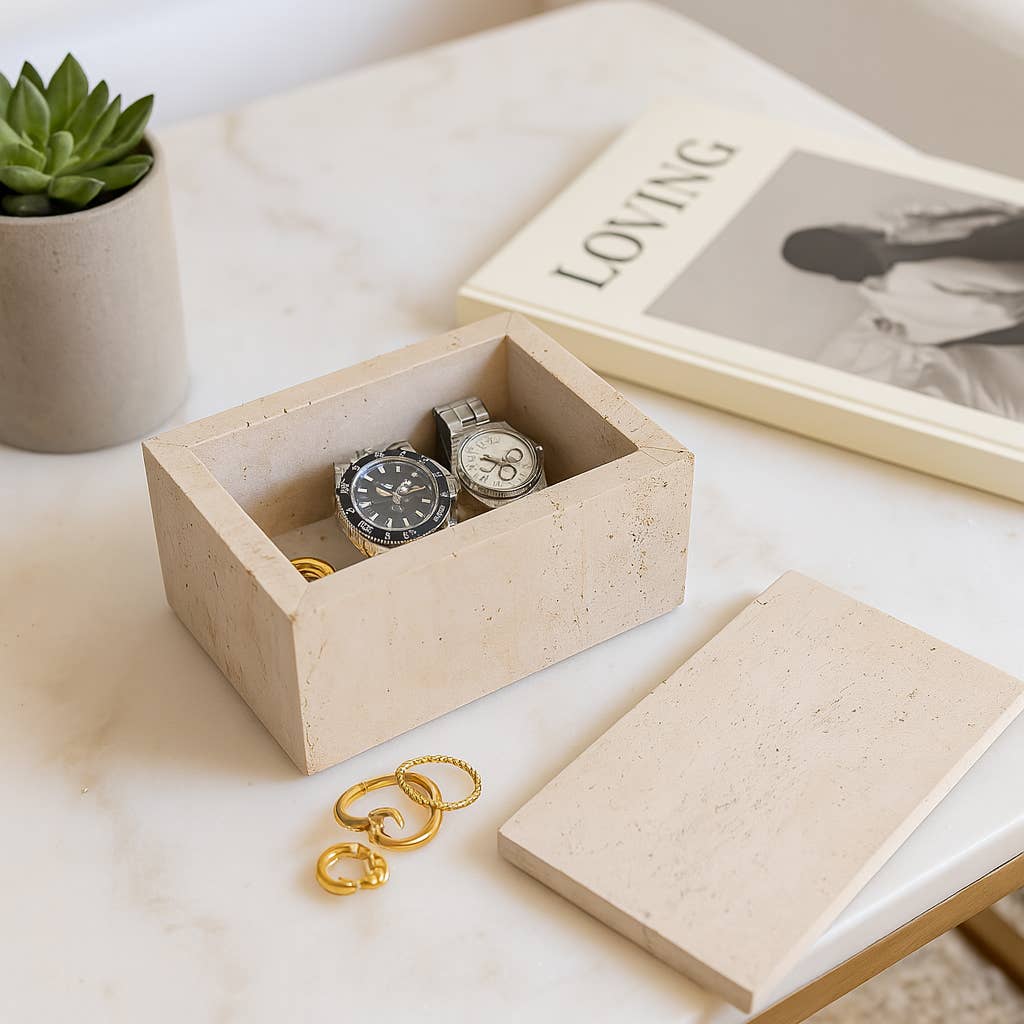 Travertine Rectangular Box
