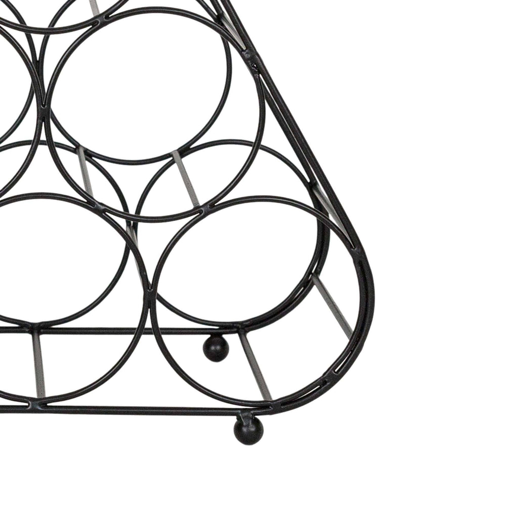 6 Bottle Wine Holder Black Metal