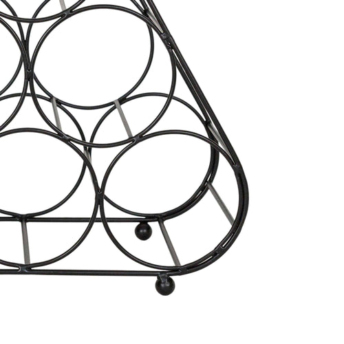 6 Bottle Wine Holder Black Metal