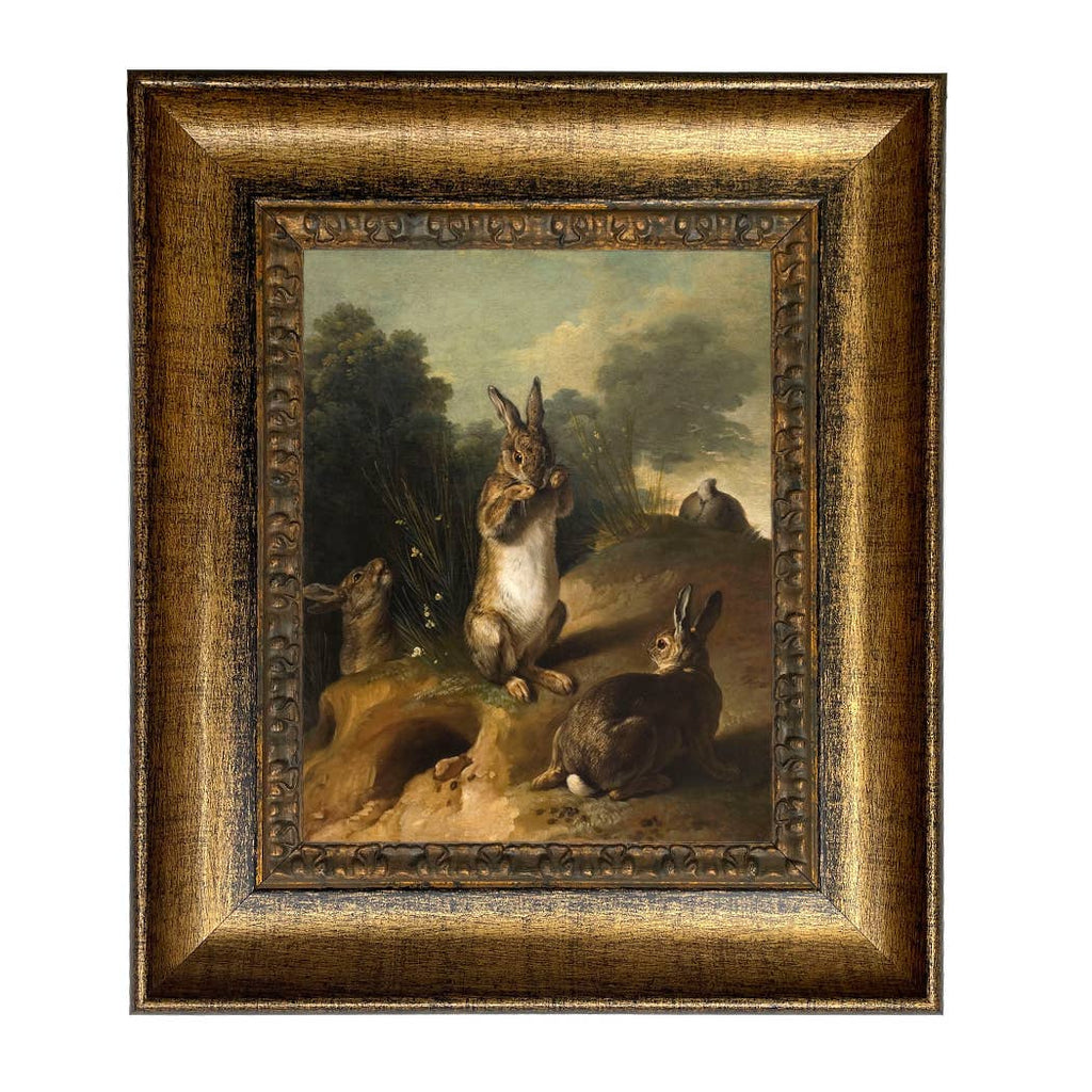 Rabbits in the Landscape Framed Canvas Art