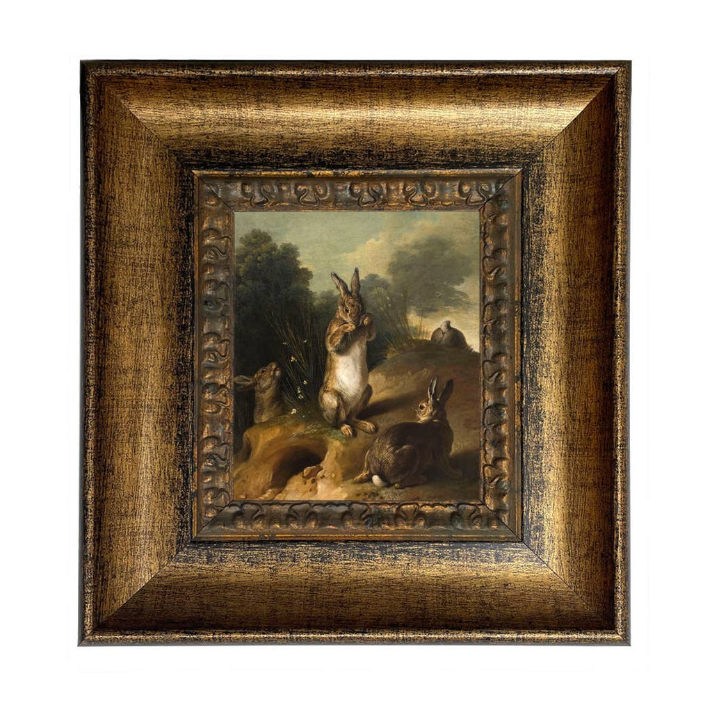Rabbits in the Landscape Framed Canvas Art