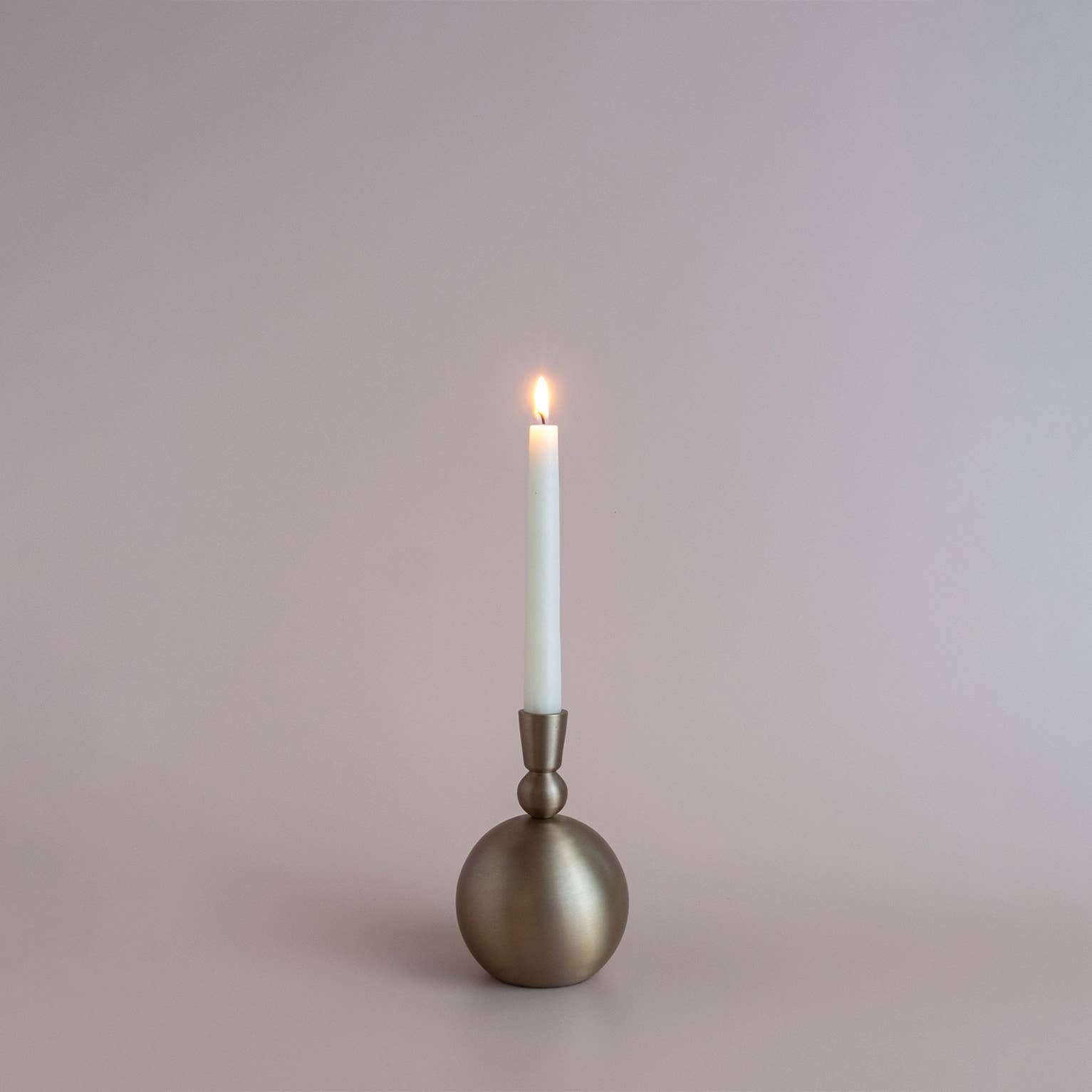 Small Stacked Orb Taper Candle Holder