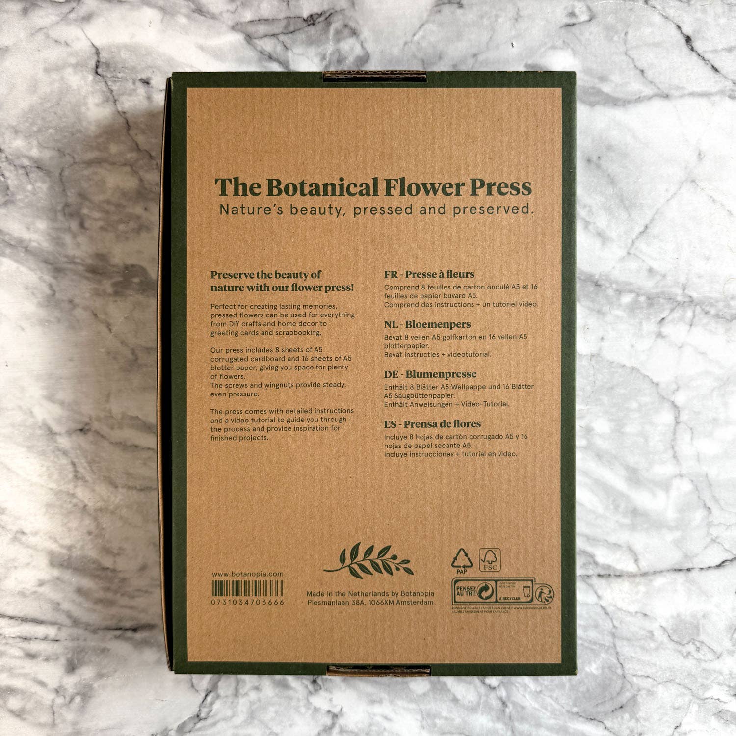The Botanical Flower Press – Linen Cover & Gold Foil