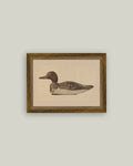 Wooden Duck Decoy Framed Antique Art