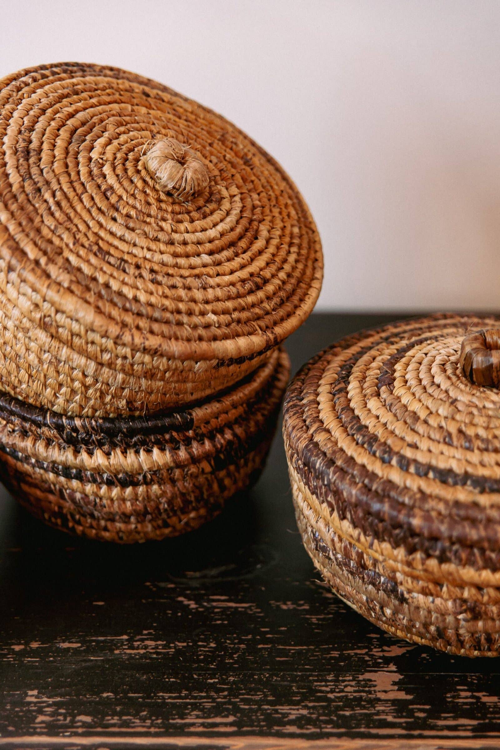 Handmade Lidded Banana Leaf Basket