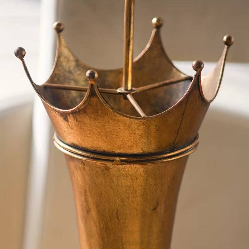 Antique Style Brass Crown Umbrella Stand