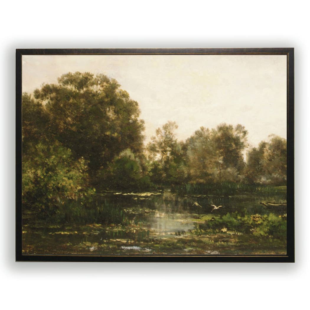 Framed Landscape Study | Vintage Oil Painting Reproduction JJ