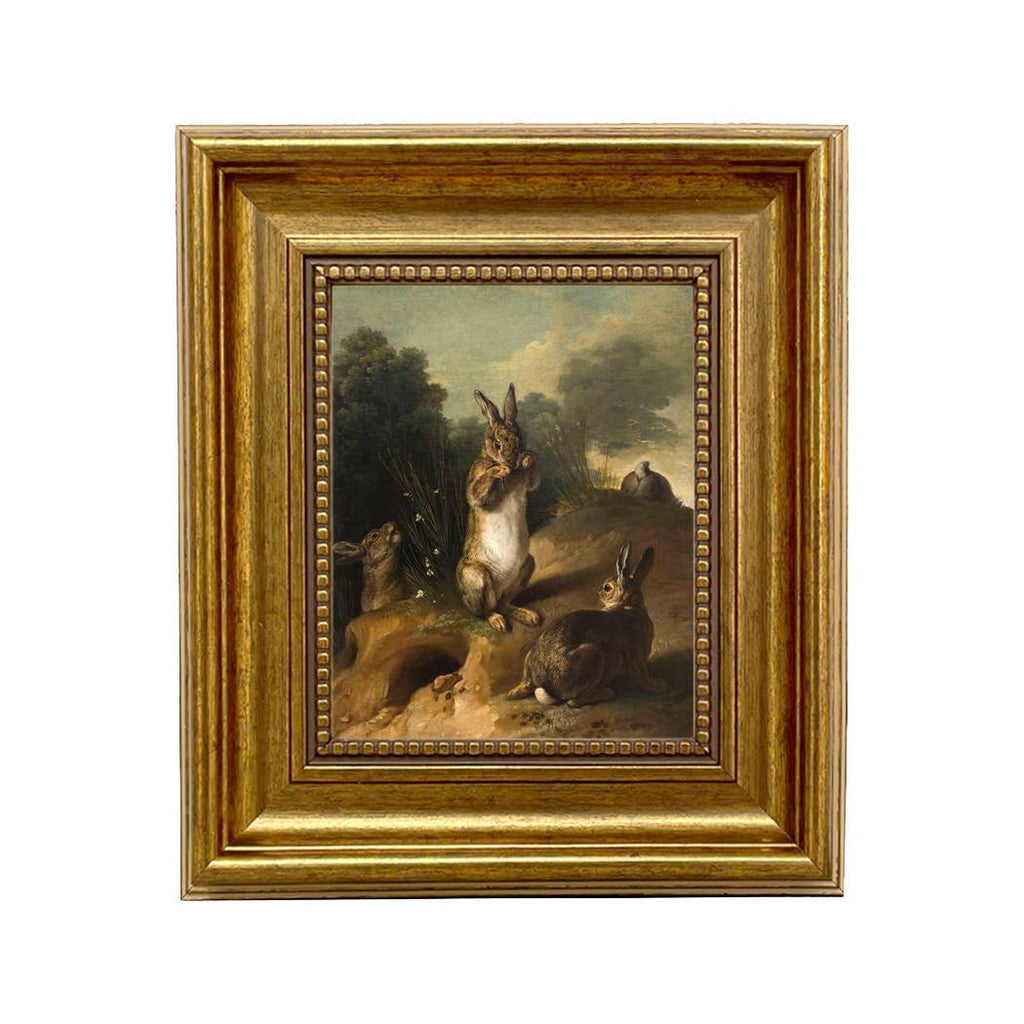 Rabbits in the Landscape Framed Canvas Art