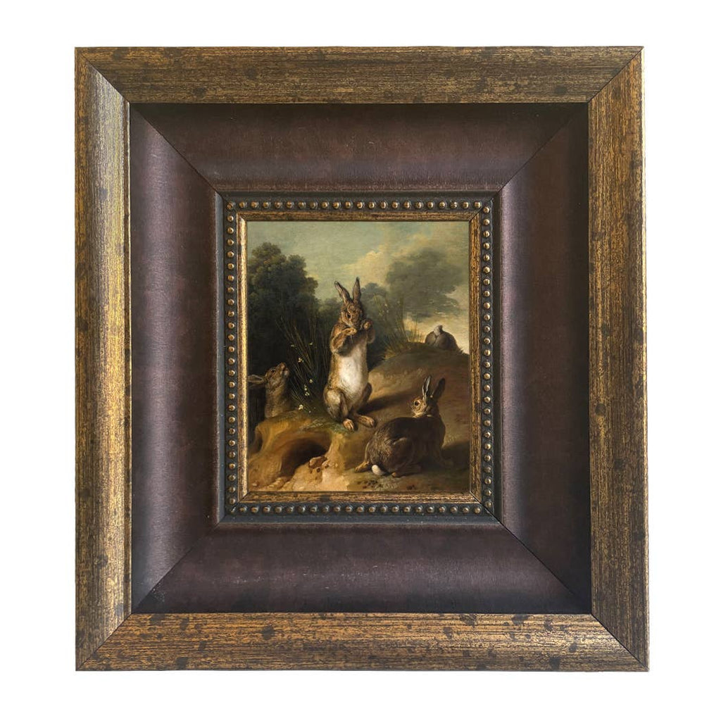 Rabbits in the Landscape Framed Canvas Art
