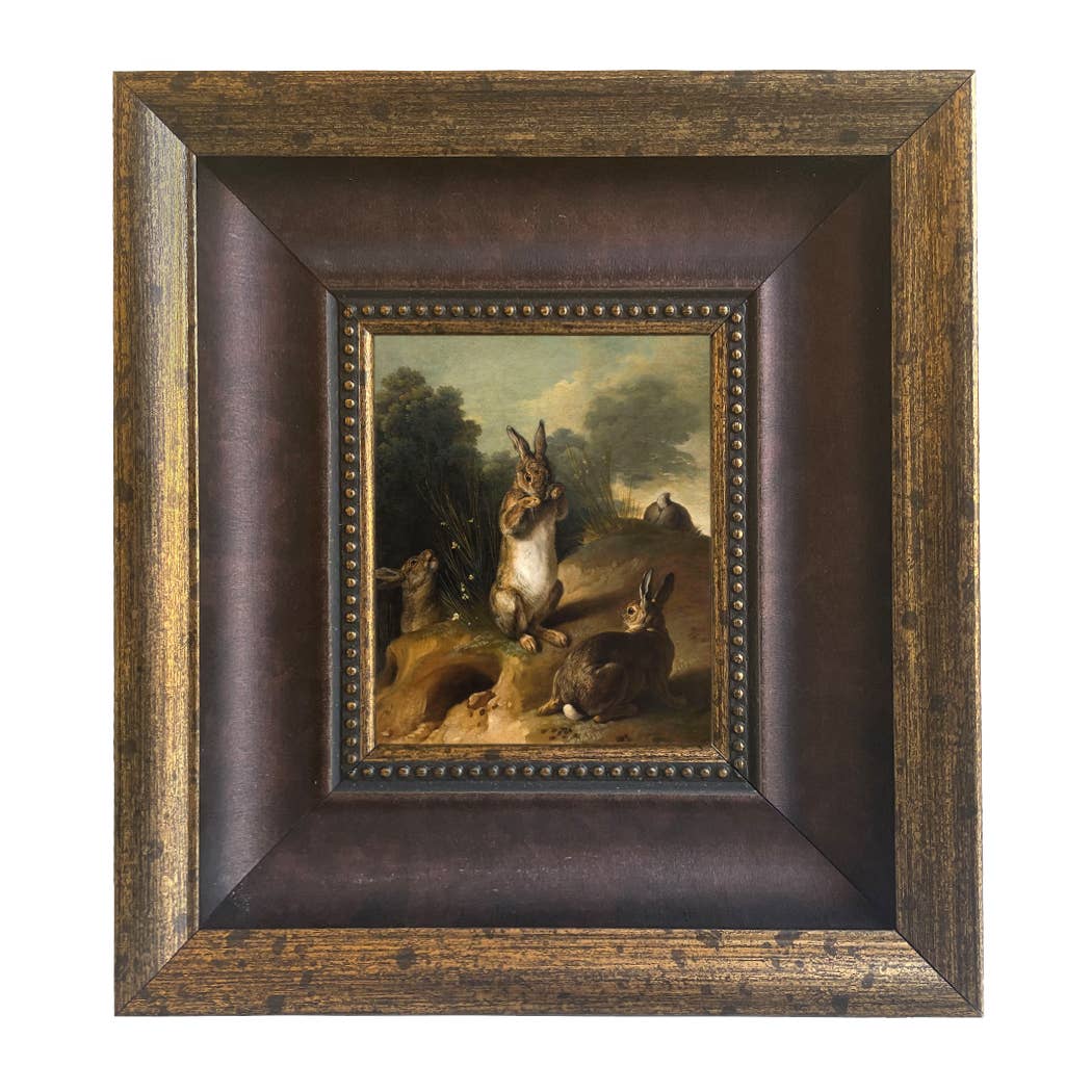 Rabbits in the Landscape Framed Canvas Art