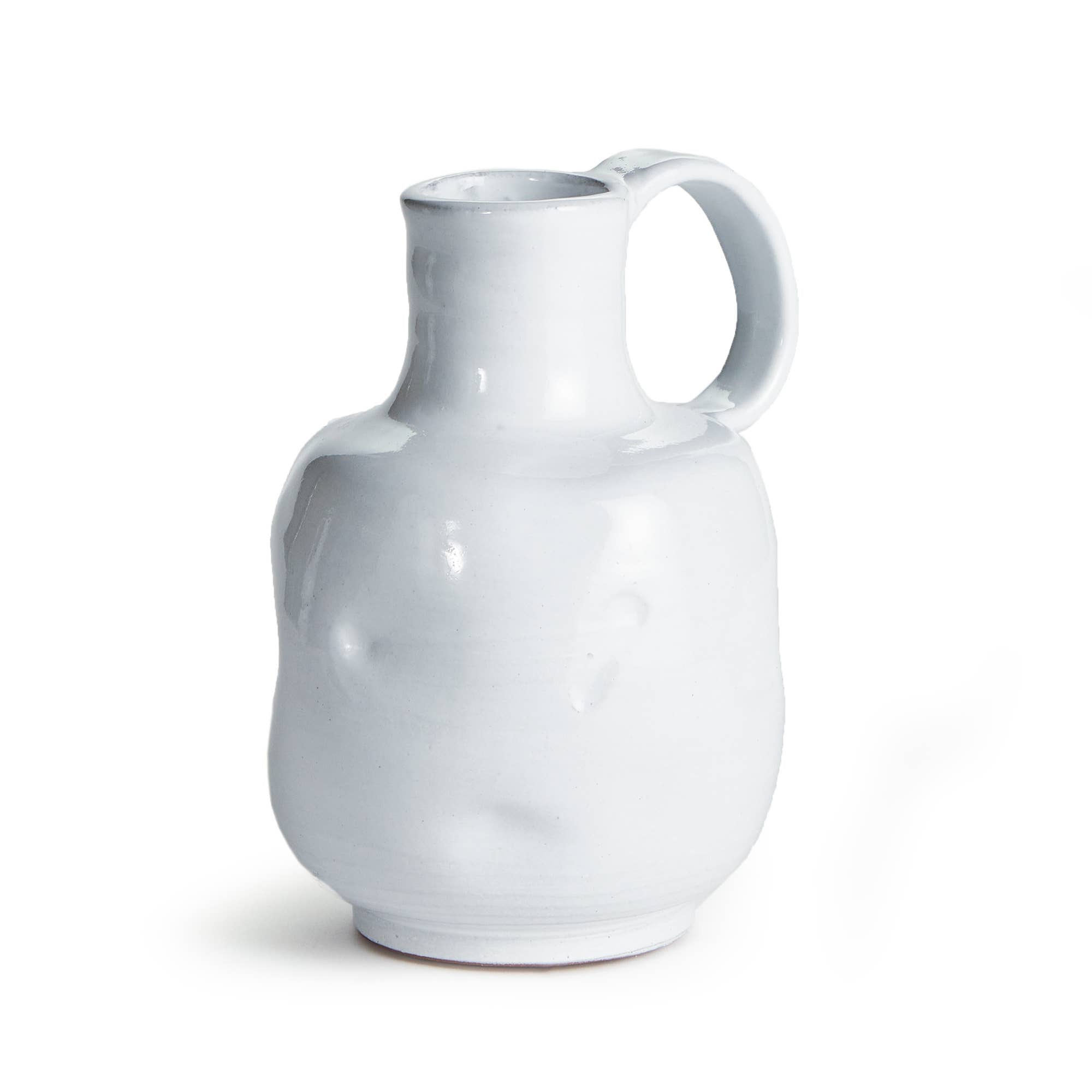 Irregular White Handled Vase
