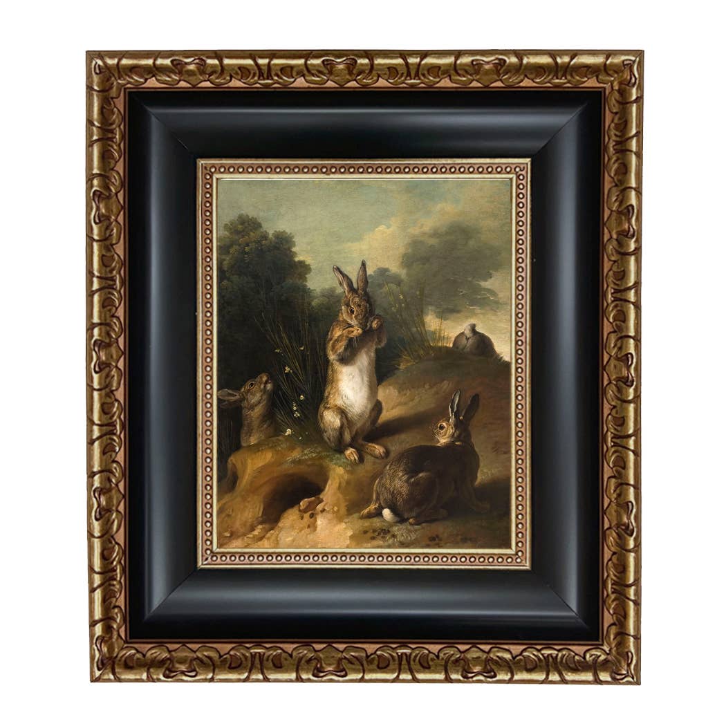 Rabbits in the Landscape Framed Canvas Art